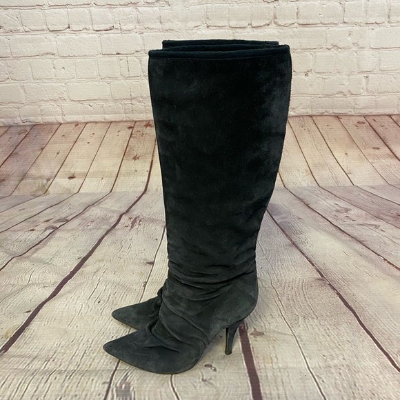 Pedro Garcia Grey Suede Slate Knee High Boots - Picture 4 of 8